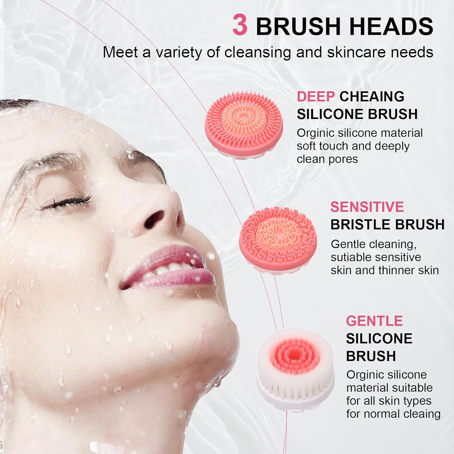 Ultrasonic 3-in-1 Electric Fac - Electric Face Cleanser Brush recension och pris