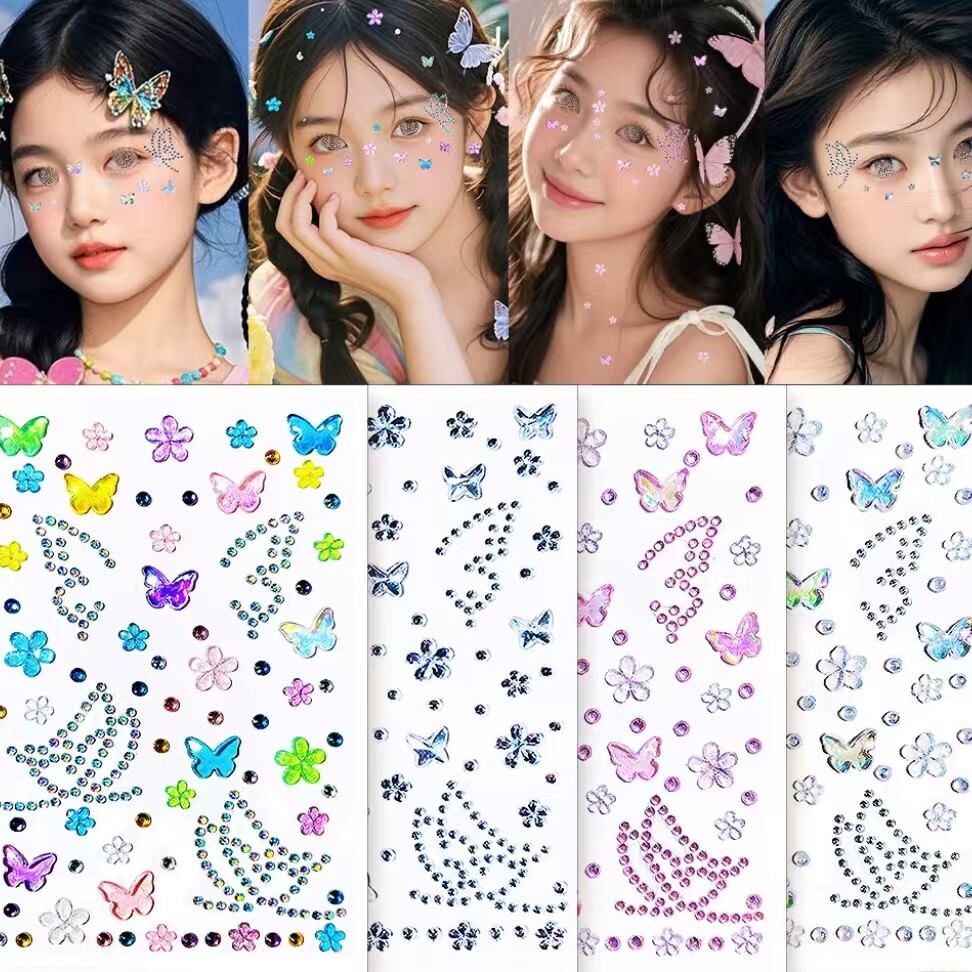 1pc 3D Sparkling Butterfly Rhi - Beauty Gems Makeup recension och pris