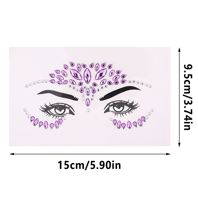 5Pcs/Set Diamond Face Stickers - Beauty Gems Makeup recension och pris