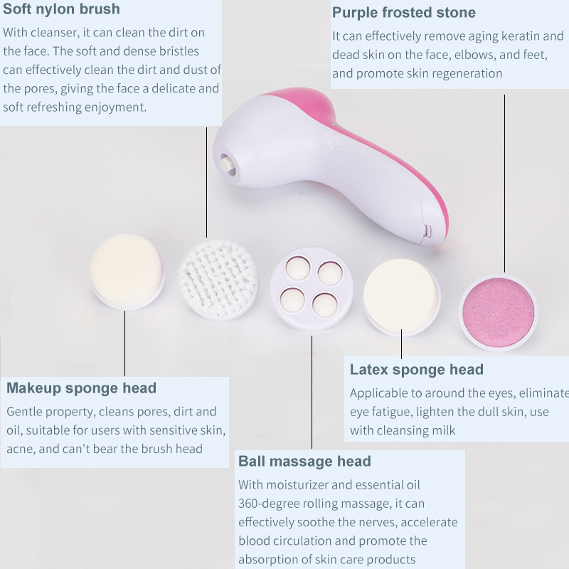 5 IN 1 Face Cleansing Brush Wa - Electric Face Cleanser Brush recension och pris